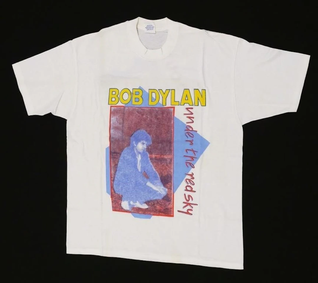 Vtg Bob Dylan 1990 Under the Red Sky Tour Shirt