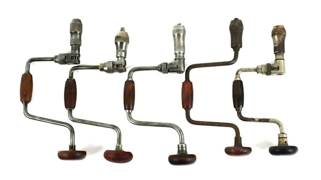 (5) Vintage Hand Crank Brace Drills