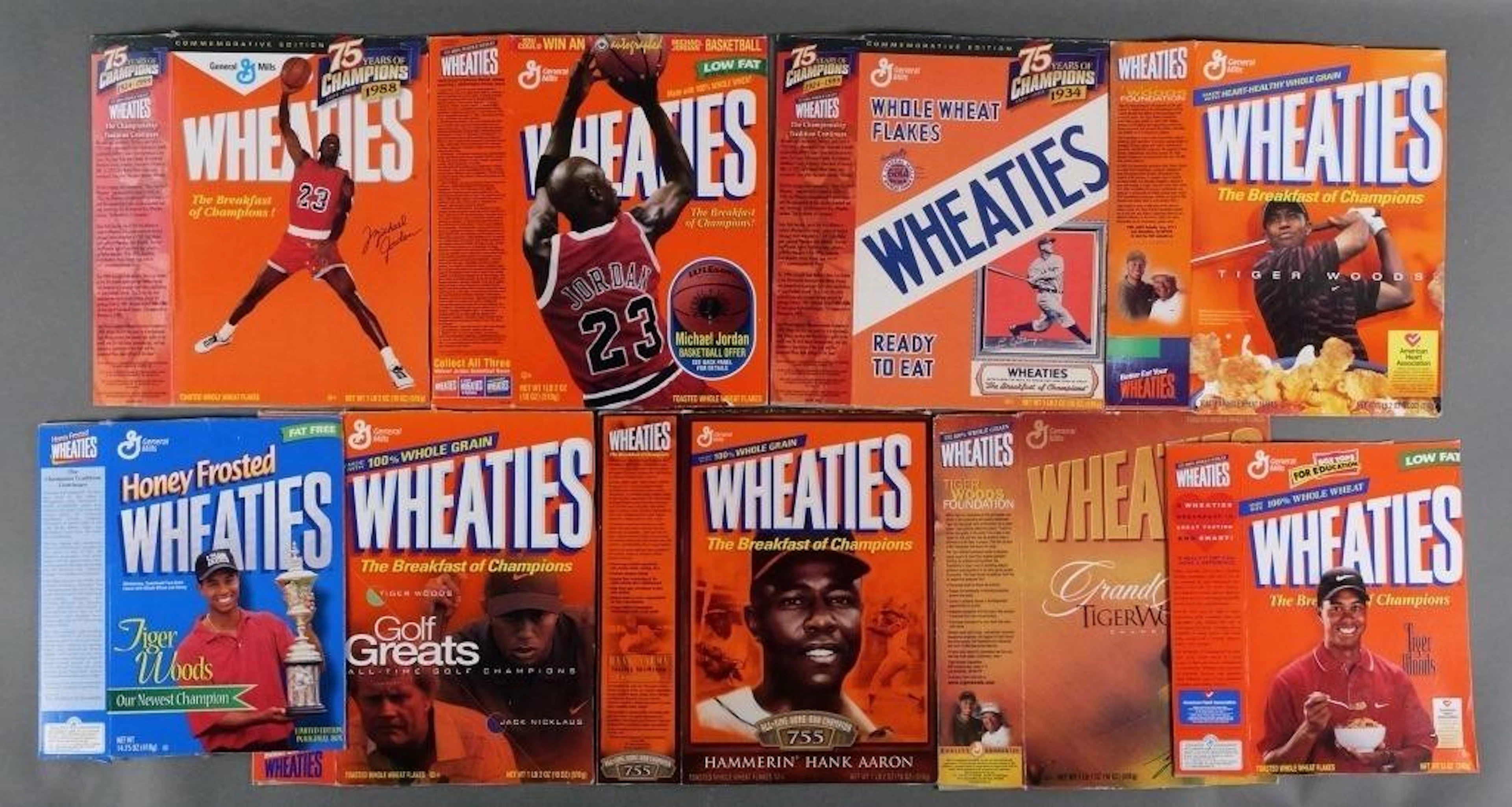 (9) Vintage Wheaties Sports Cereal Boxes