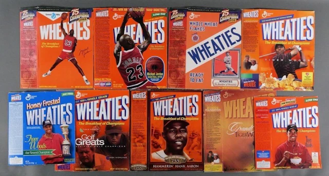 (9) Vintage Wheaties Sports Cereal Boxes