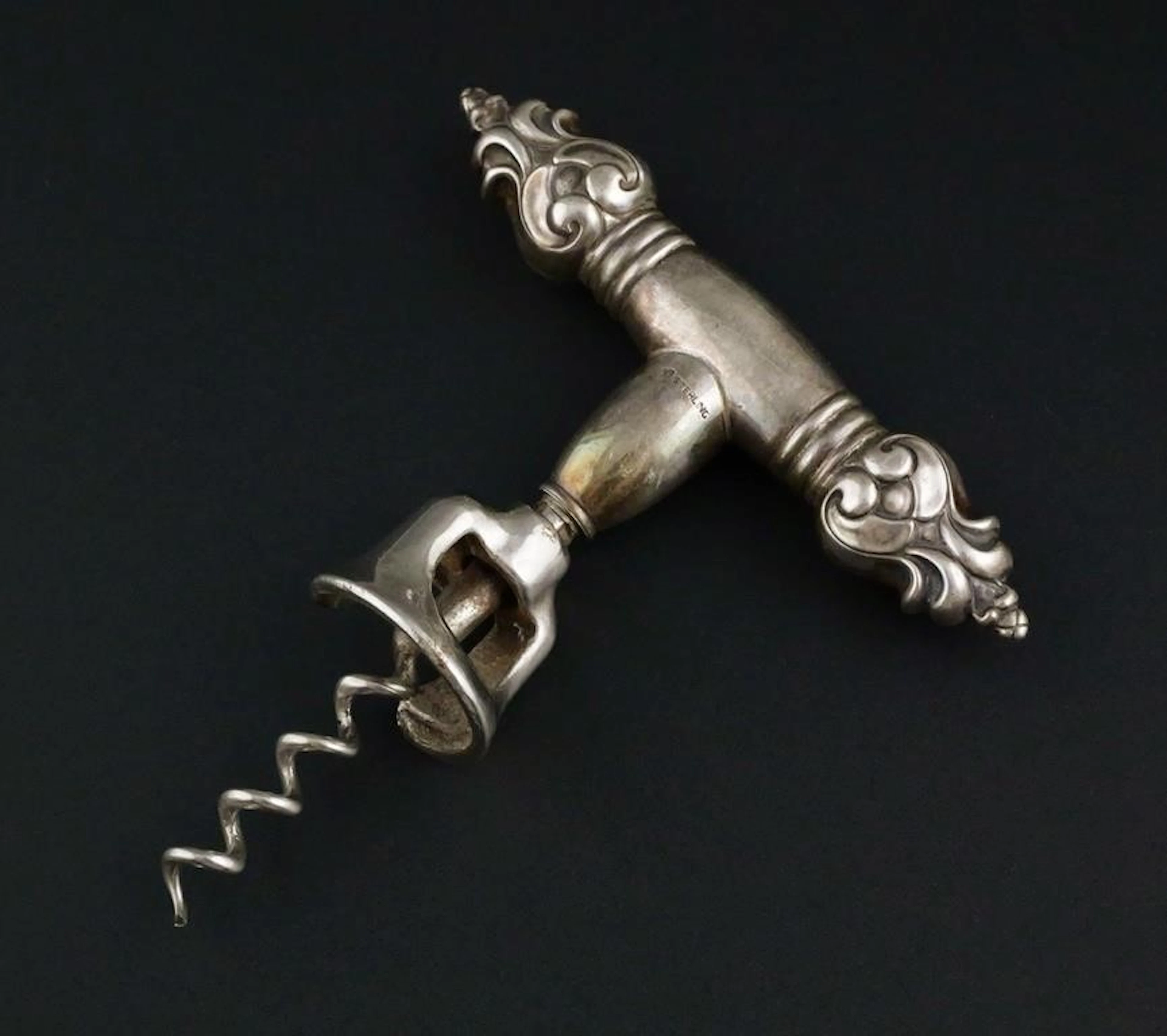 Sterling Silver Ornate Handle Corkscrew