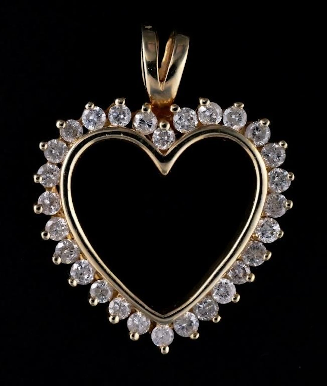 14K Gold and Diamond Heart Shaped Pendant