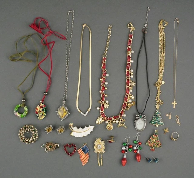 Assortment of Christmas and Religious Jewelry