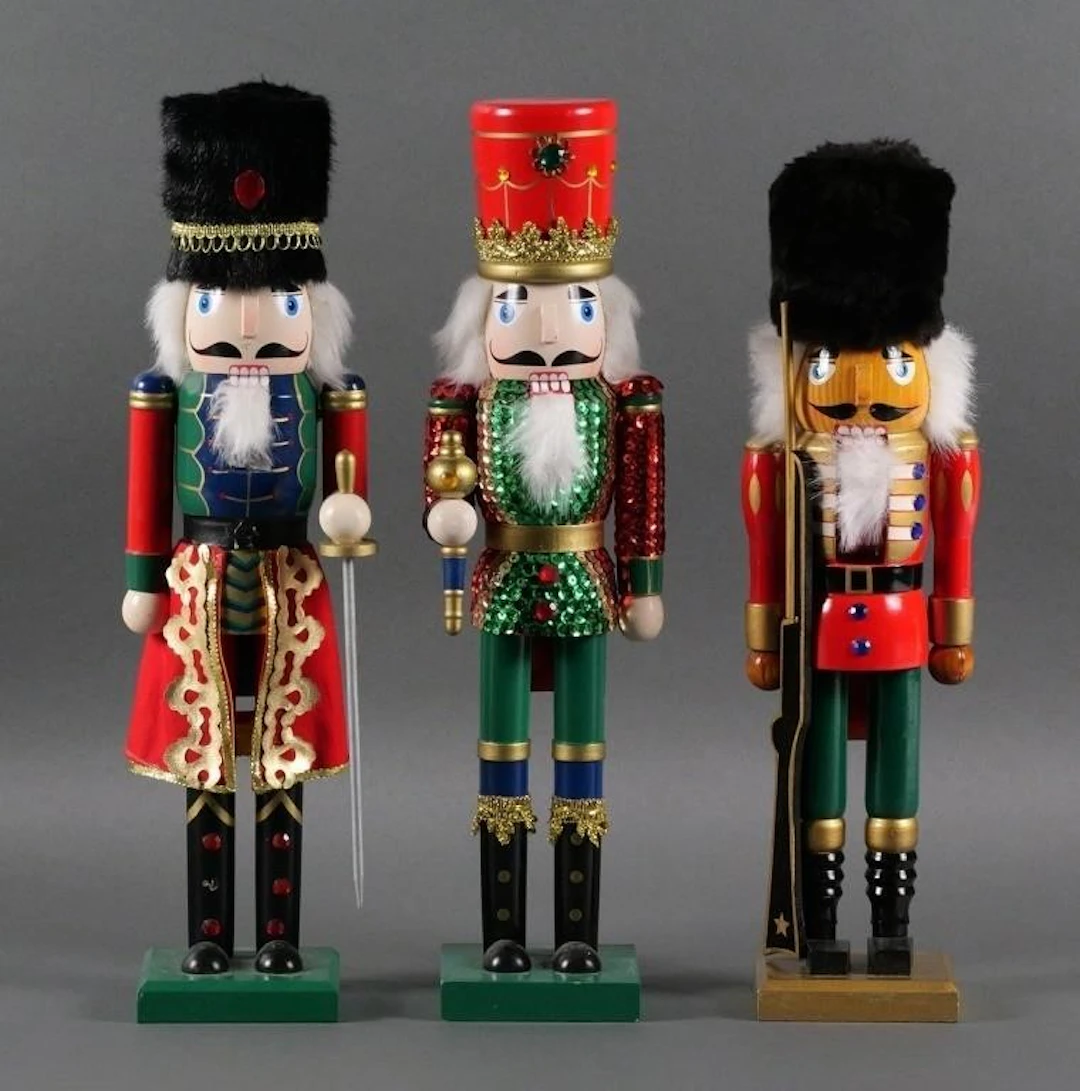 (3) Large Wooden Christmas Nutcrackers