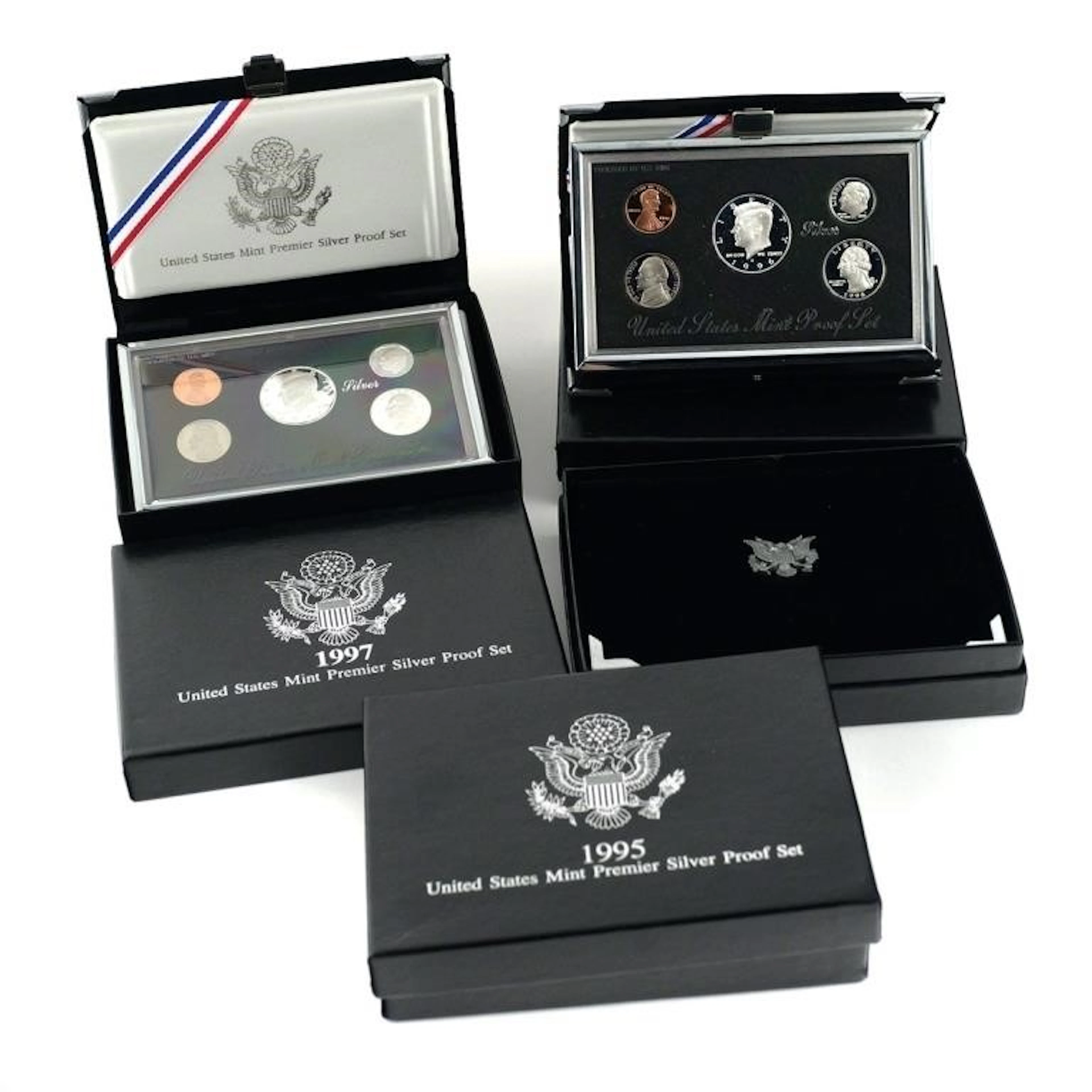 (4) U.S. Mint Premier Silver Proof Sets 1996-98