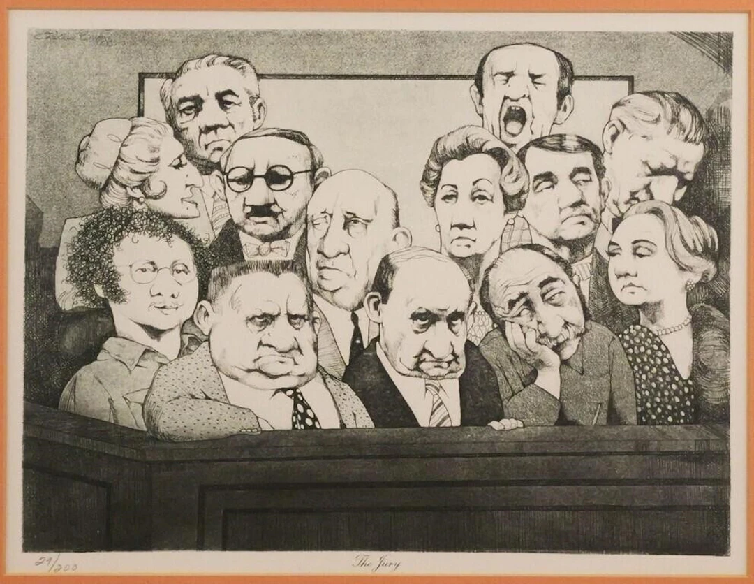 CHARLES BRAGG, Etching, The Jury