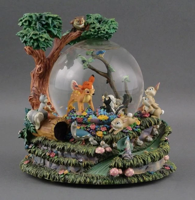 Bambi Little April Shower Musical Snowglobe