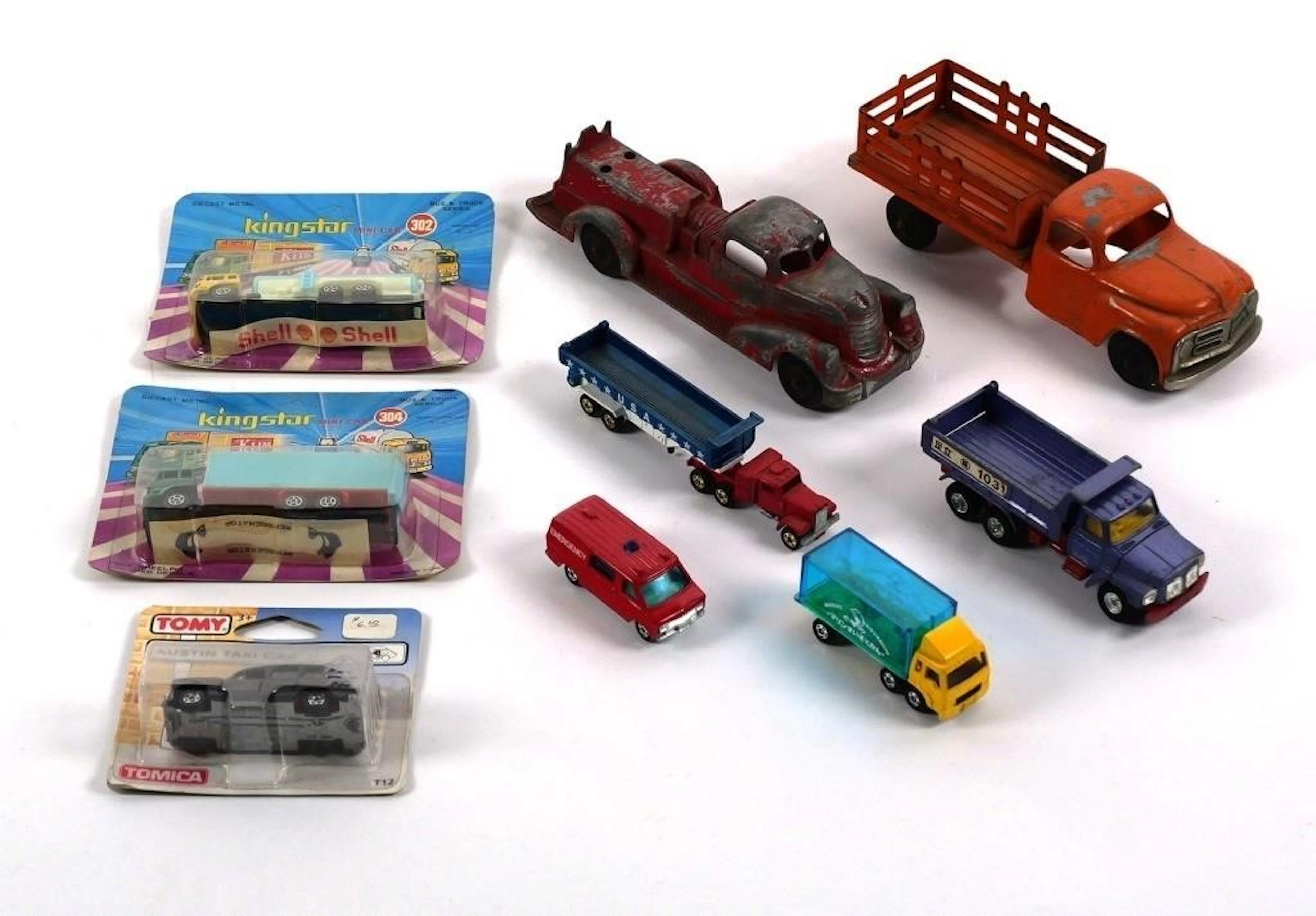 (9) Vintage Kingstar Tomica & Hubley Toy Vehicles