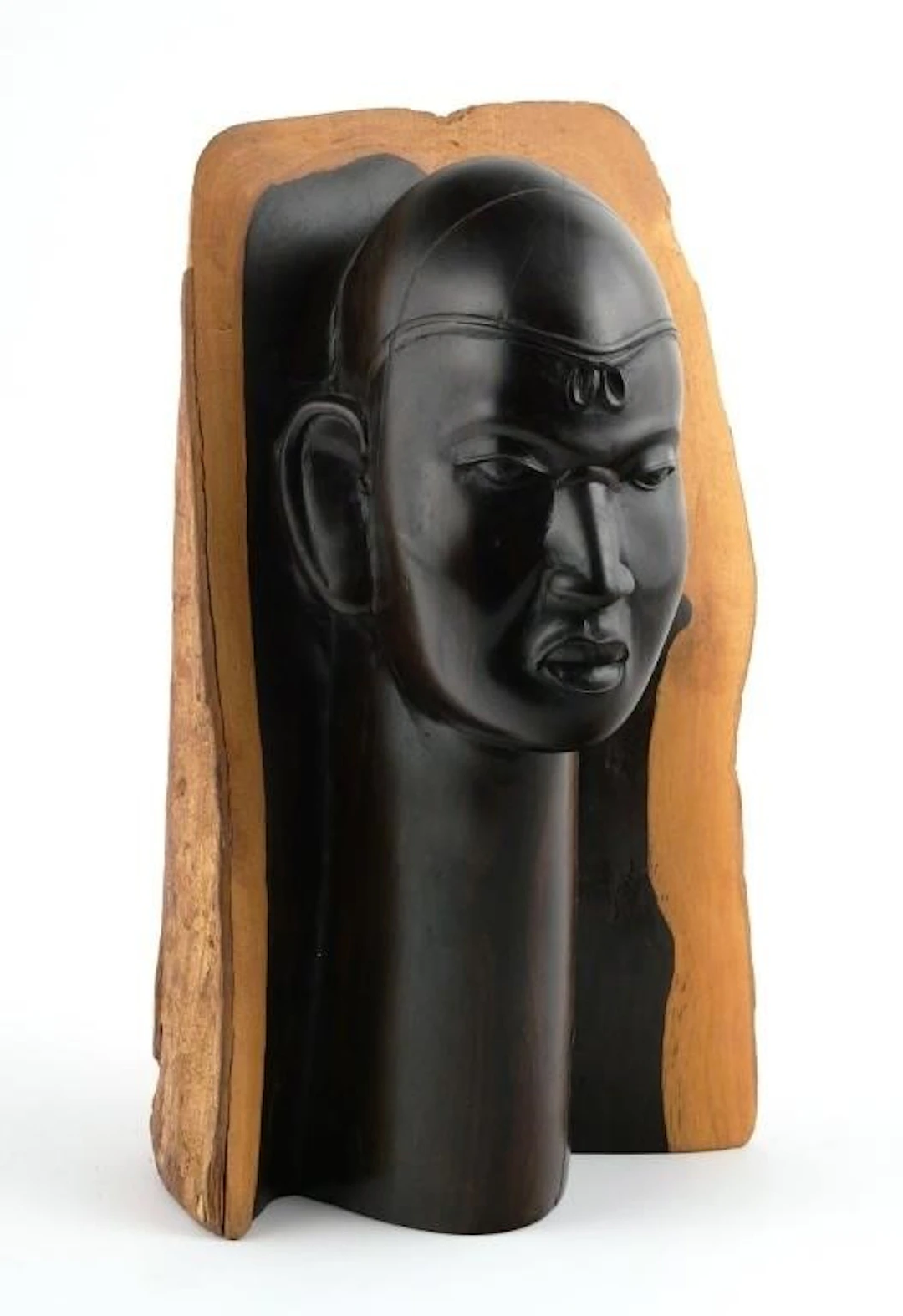 Kenyan Maasai Carved Ebony Wood Bust