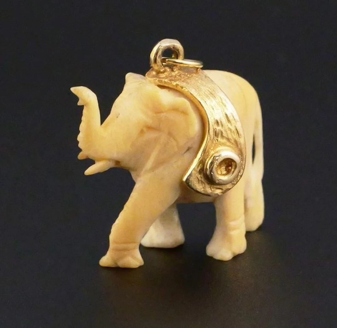 Ivory Elephant Charm or Pendant