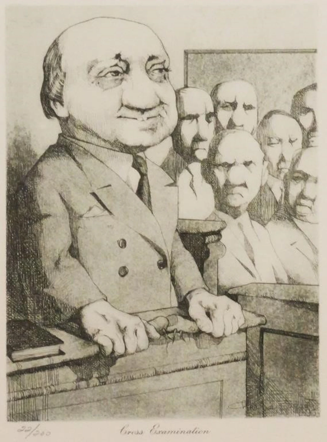 CHARLES BRAGG, Etching, Cross Examination