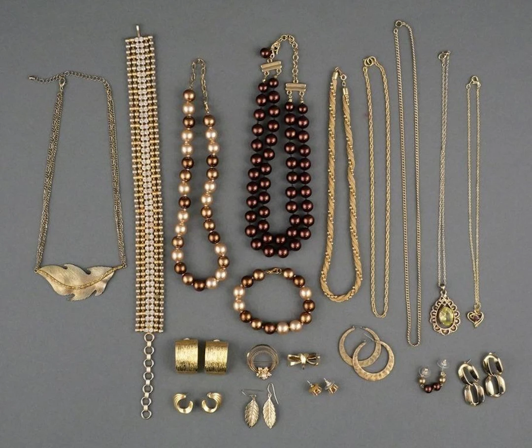 Vintage Gold-Tone Costume Jewelry Assortment