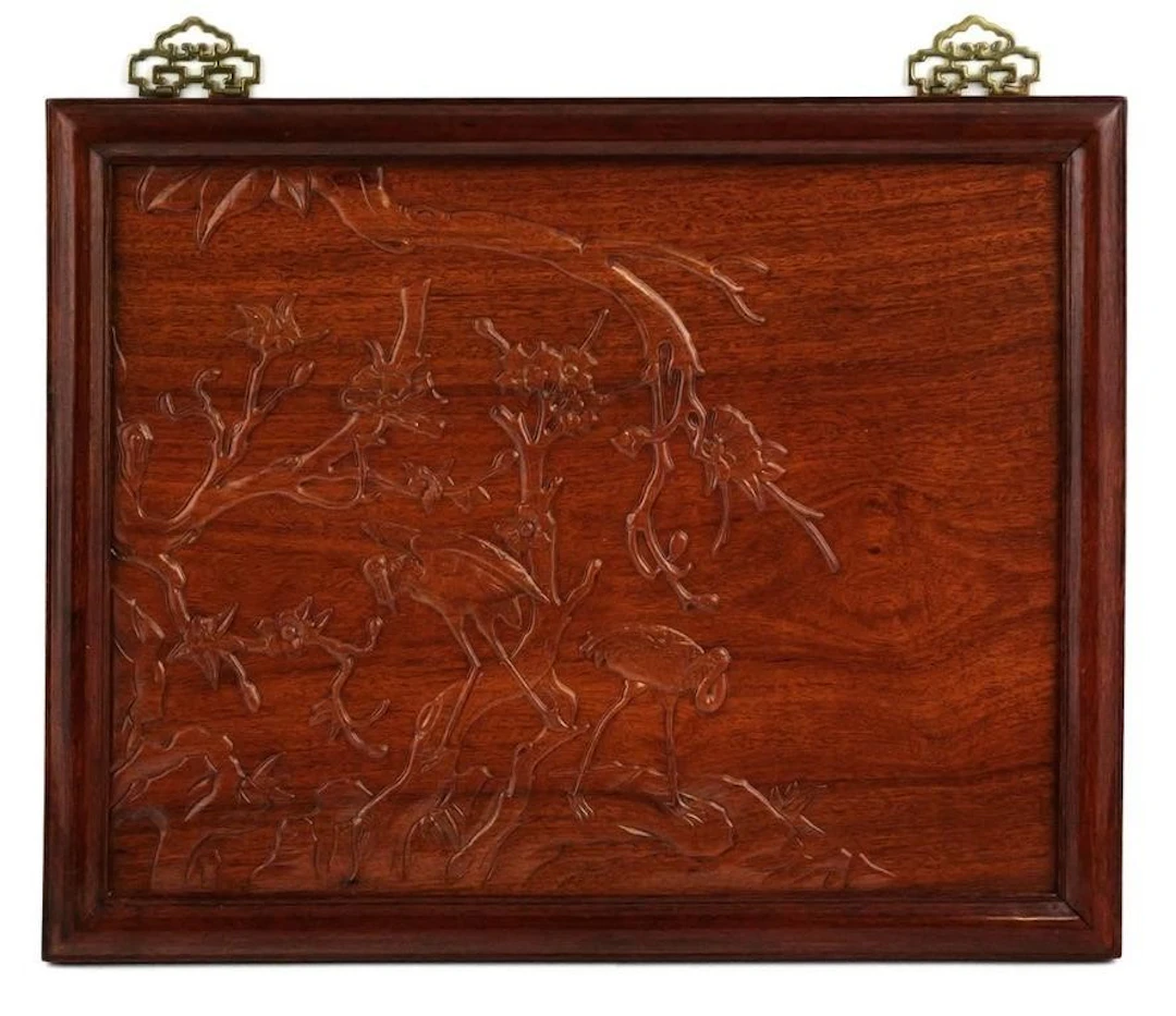 Chinese Rosewood Relief Carving Panel