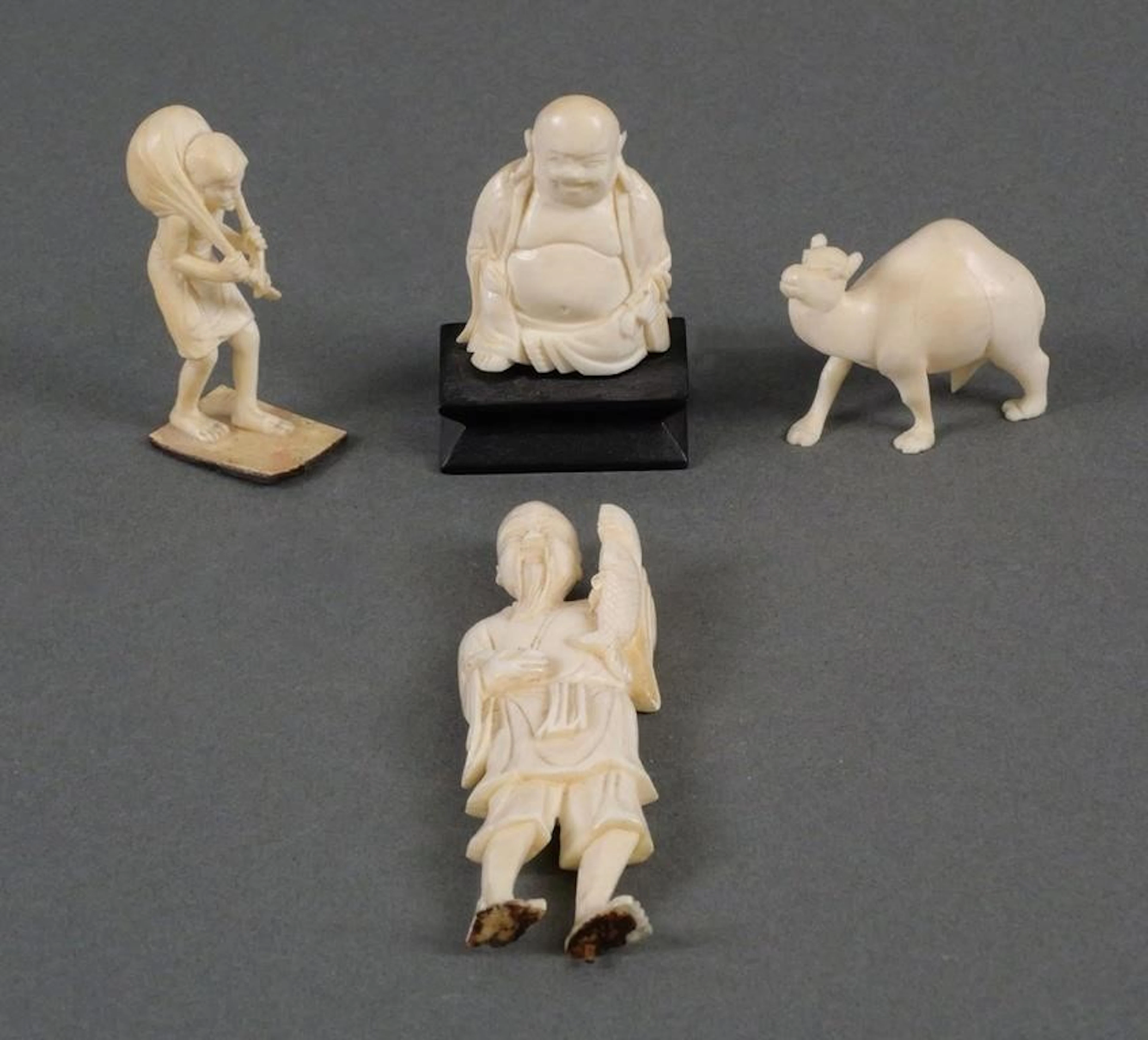 (4) Vintage Carved Ivory Figures