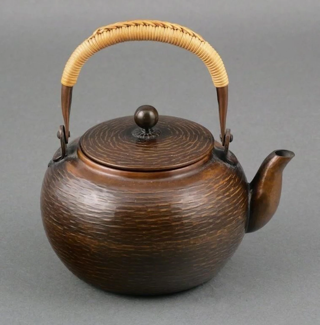 Japanese Hammered Copper Tetsubin Tea Kettle