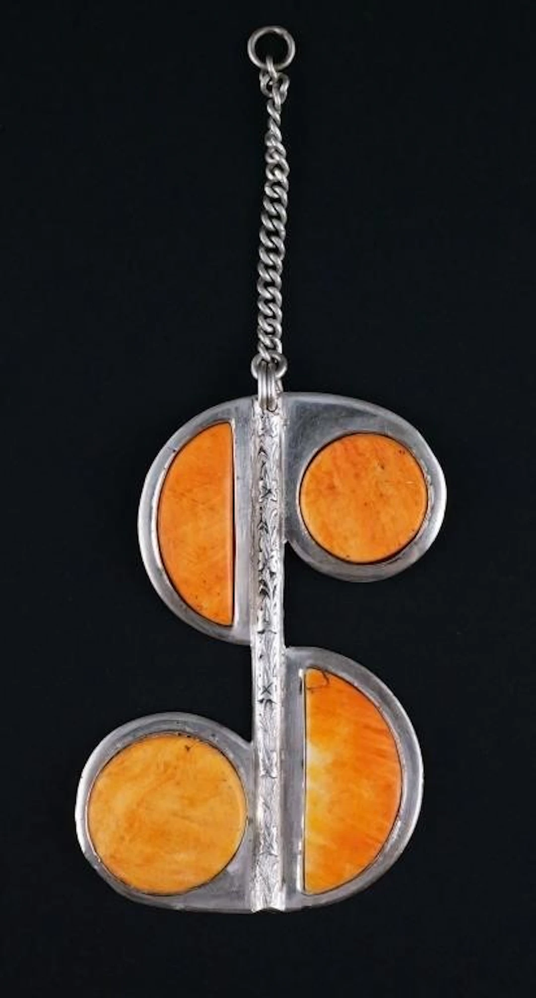 Ecuadorian Silver and Spondylus Artisan Pendant