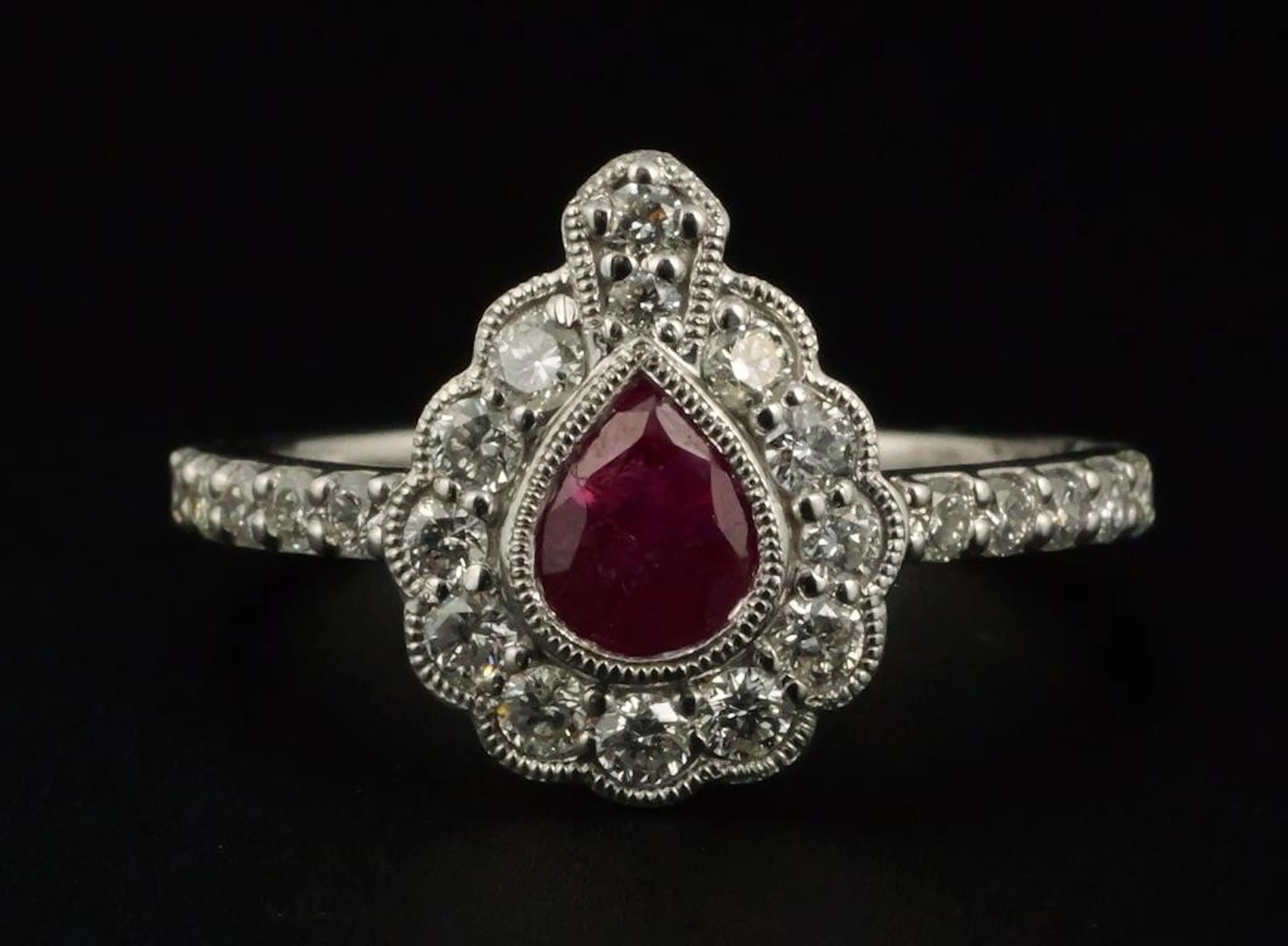 GIA 0.72ct Unheated Ruby Diamond Platinum Ring