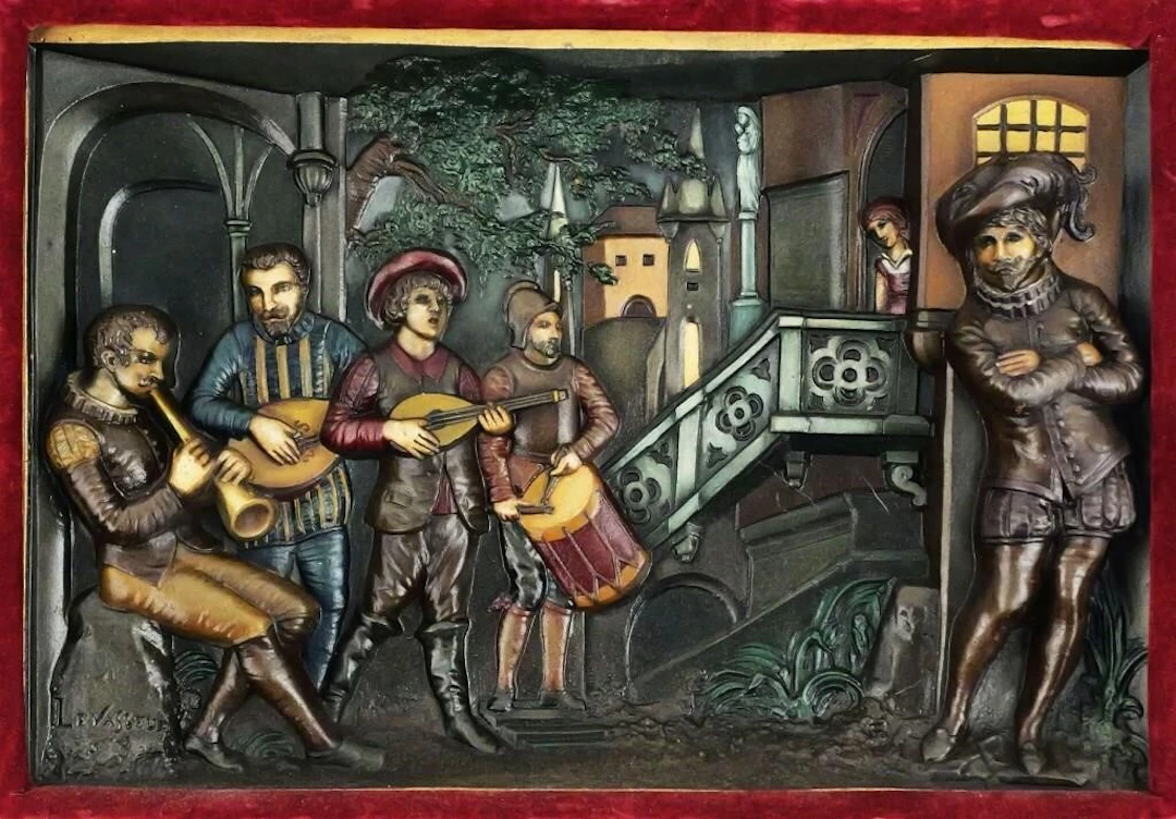 Henri L. Levasseur French Painted Wall Plaque