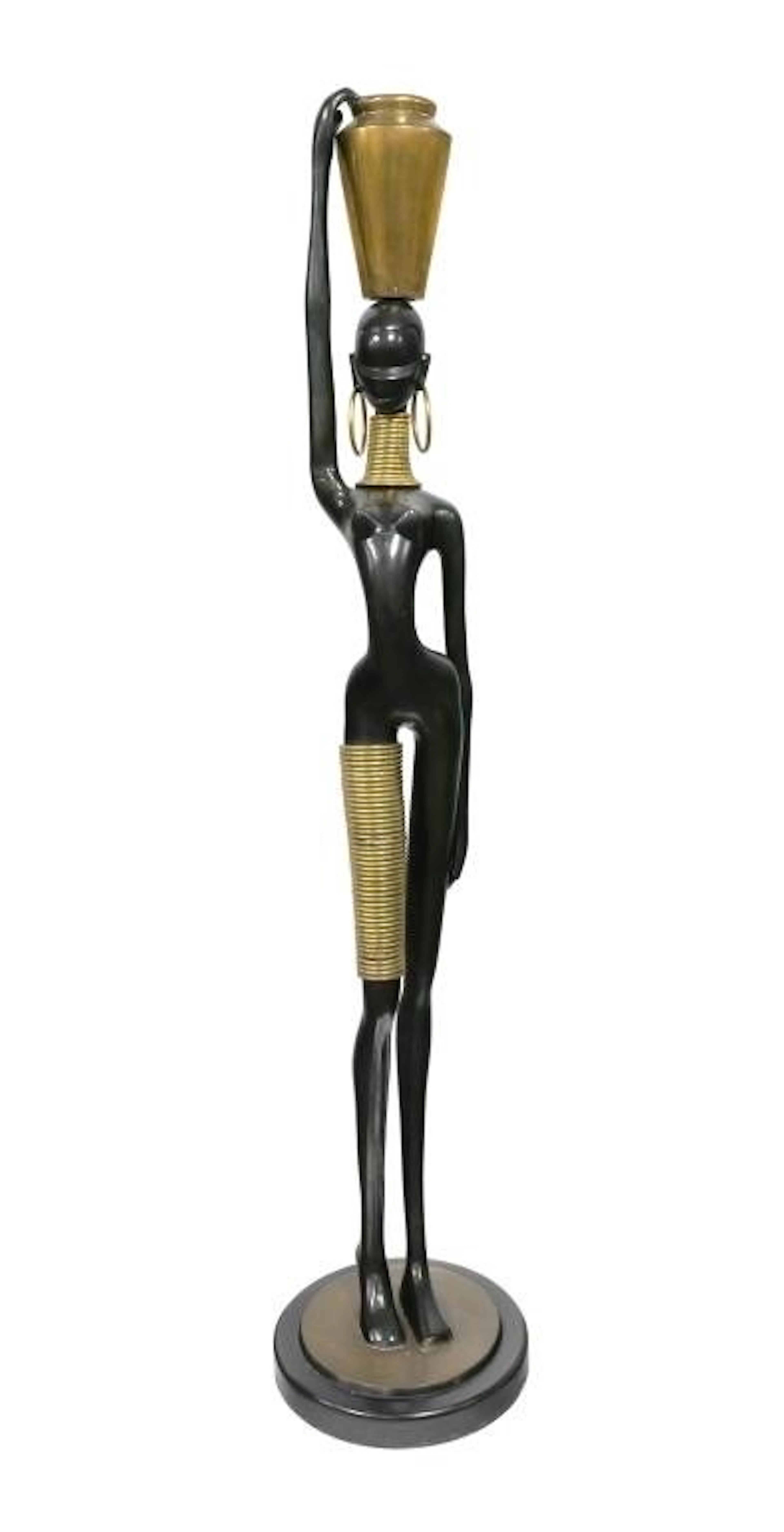 HAGENAUER Bronze Ndebele African Woman Statue