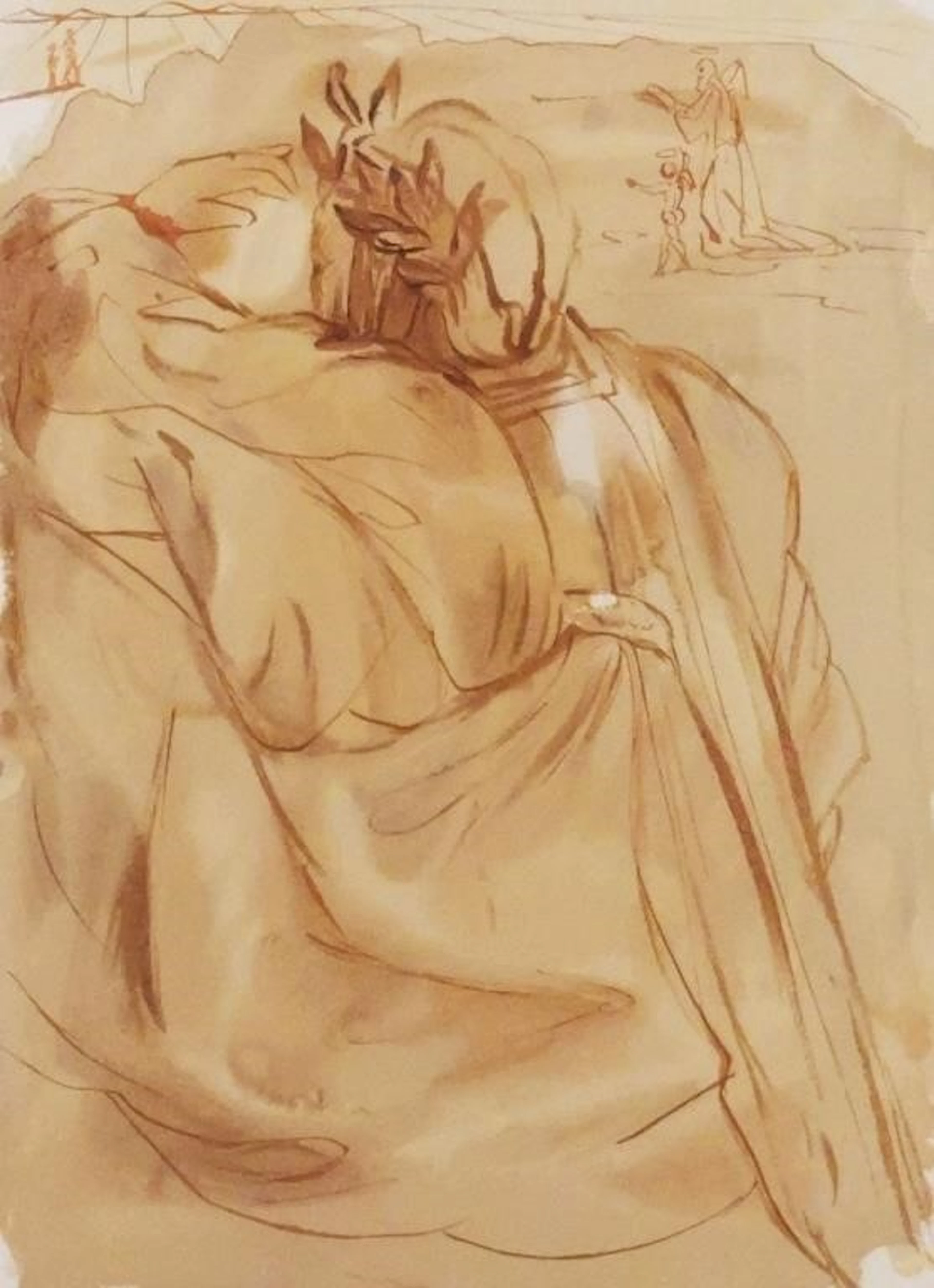 SALVADOR DALI, Woodcut, Chant 30 From Purgatory