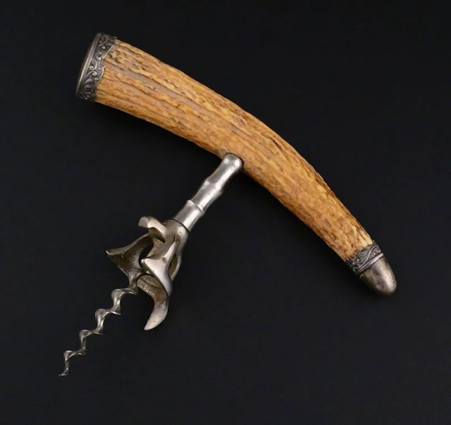 Gorham Sterling & Antler Handle Corkscrew