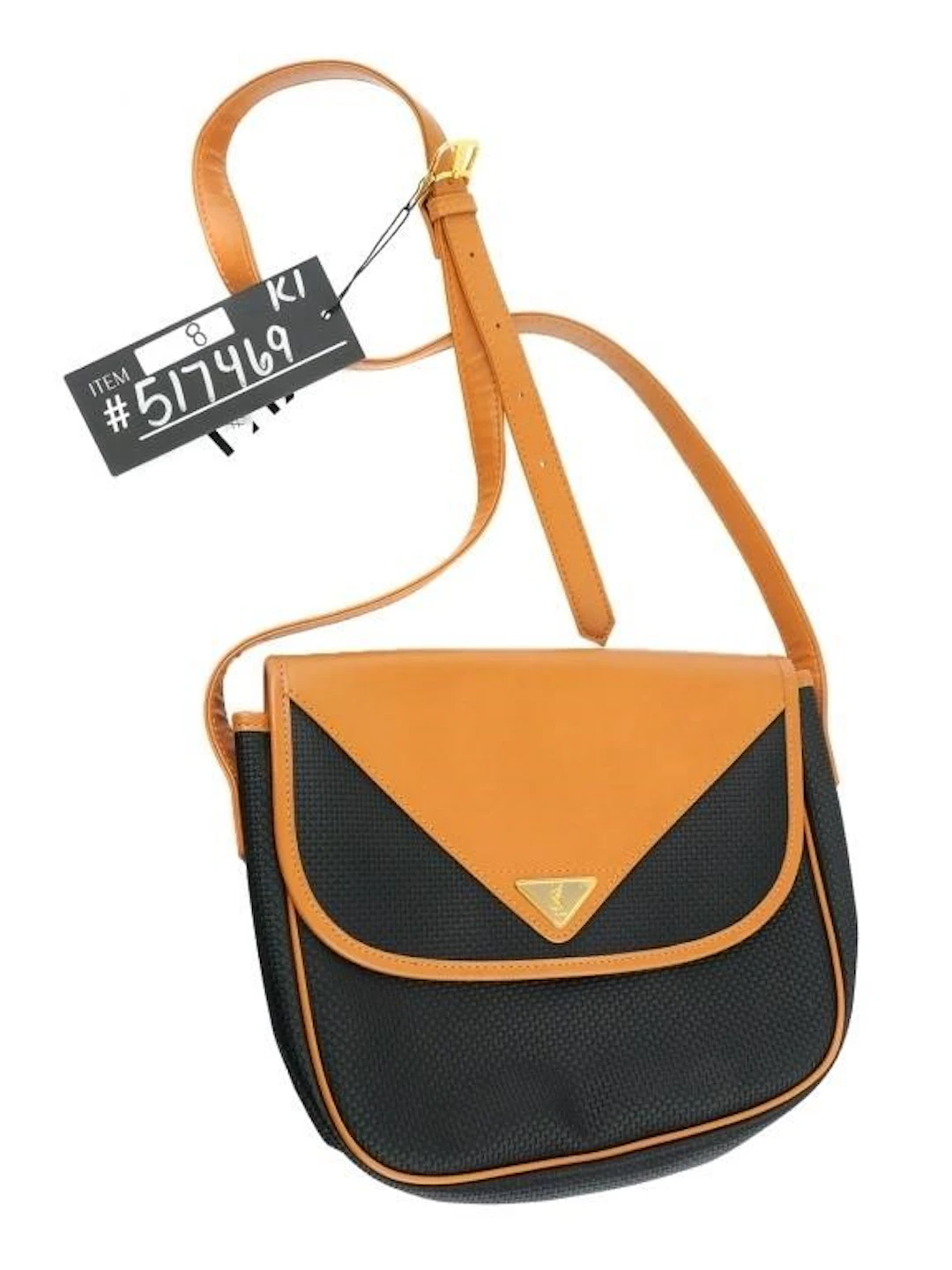 Vtg Yves Saint Laurent YSL Triangle Crossbody Bag