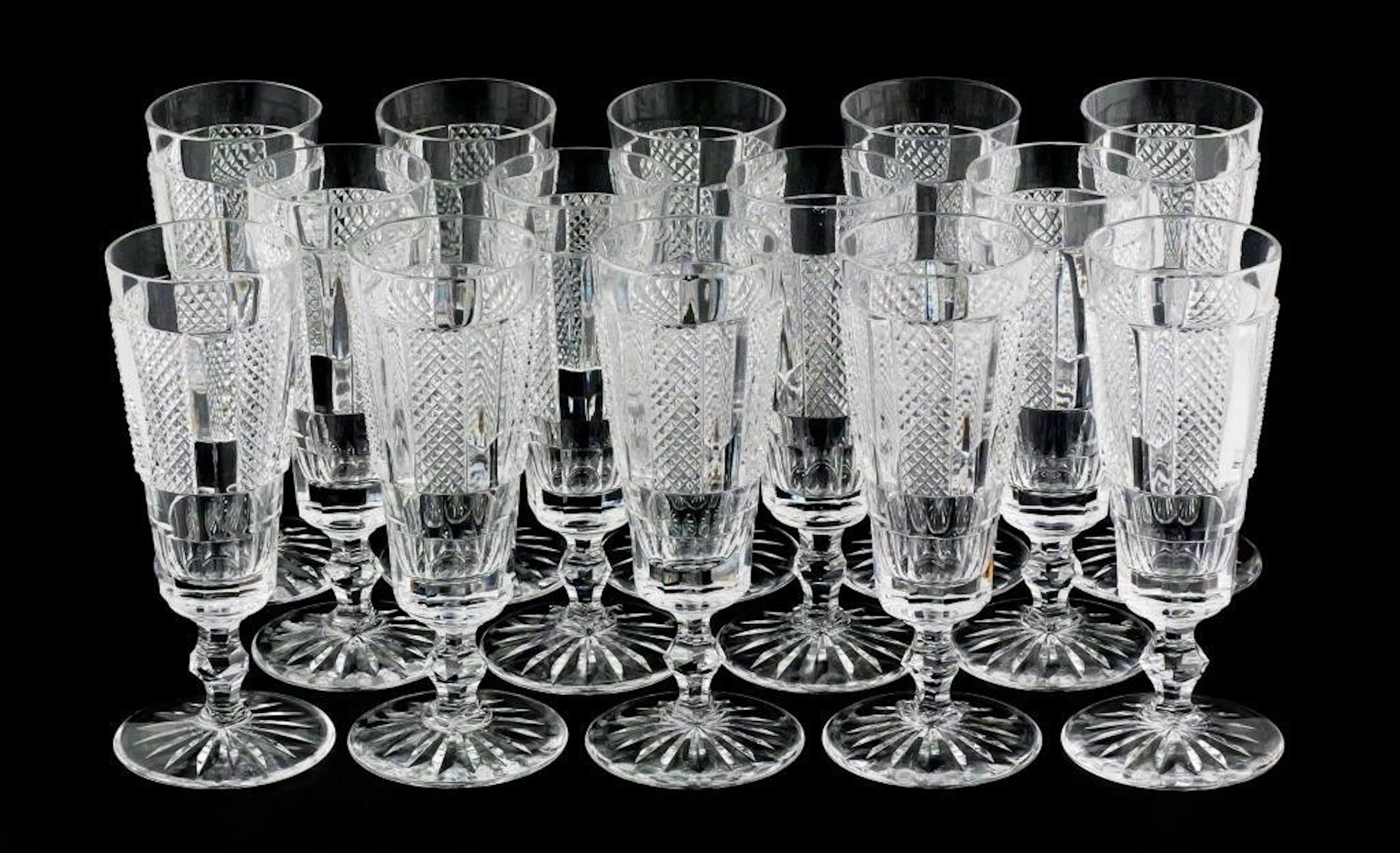 (14) Waterford "Hibernia" Fluted Champagne Glass