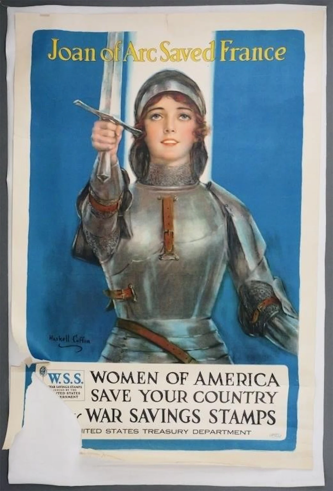 Joan of Arc Saved France WWI Savings Stamps Poster