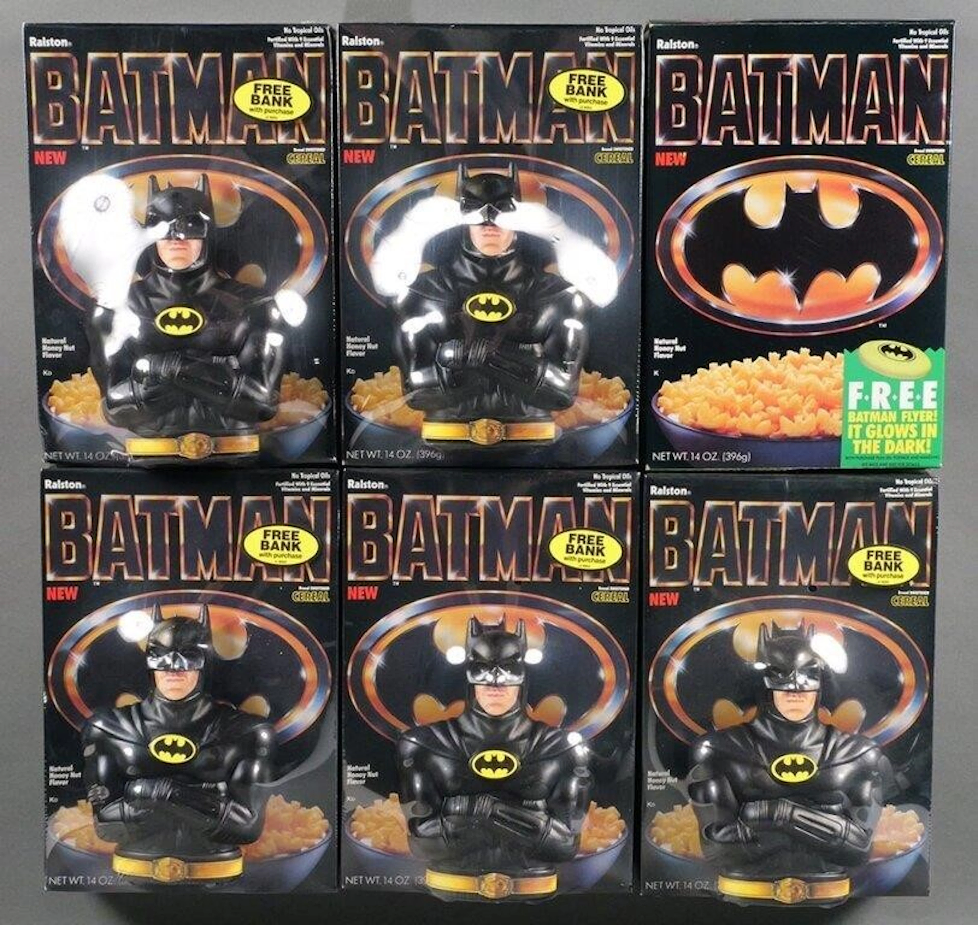 (6) Sealed Batman Cereal Boxes 1989