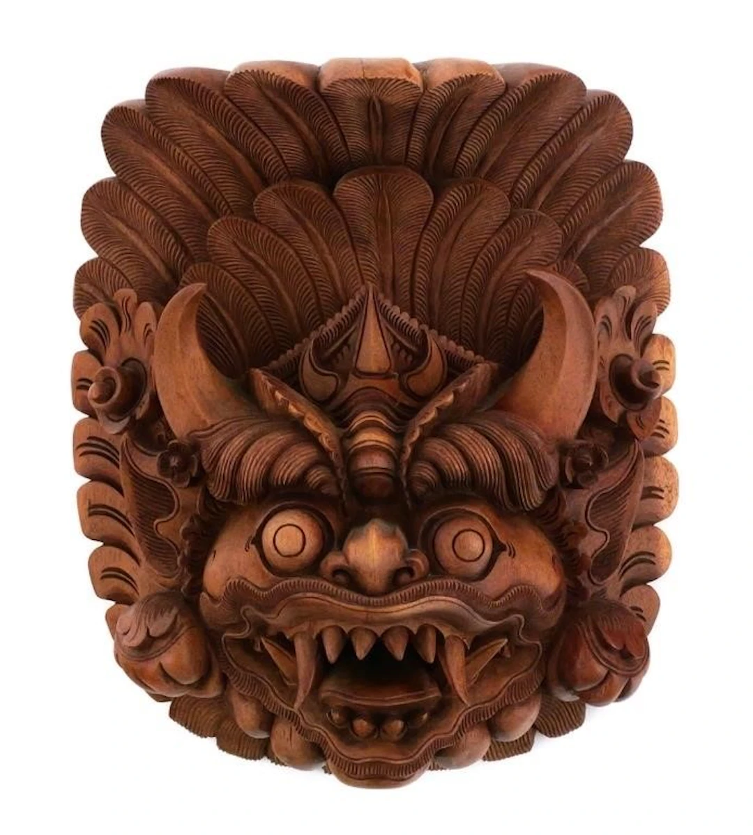 Balinese Carved Wood Barong Guardian