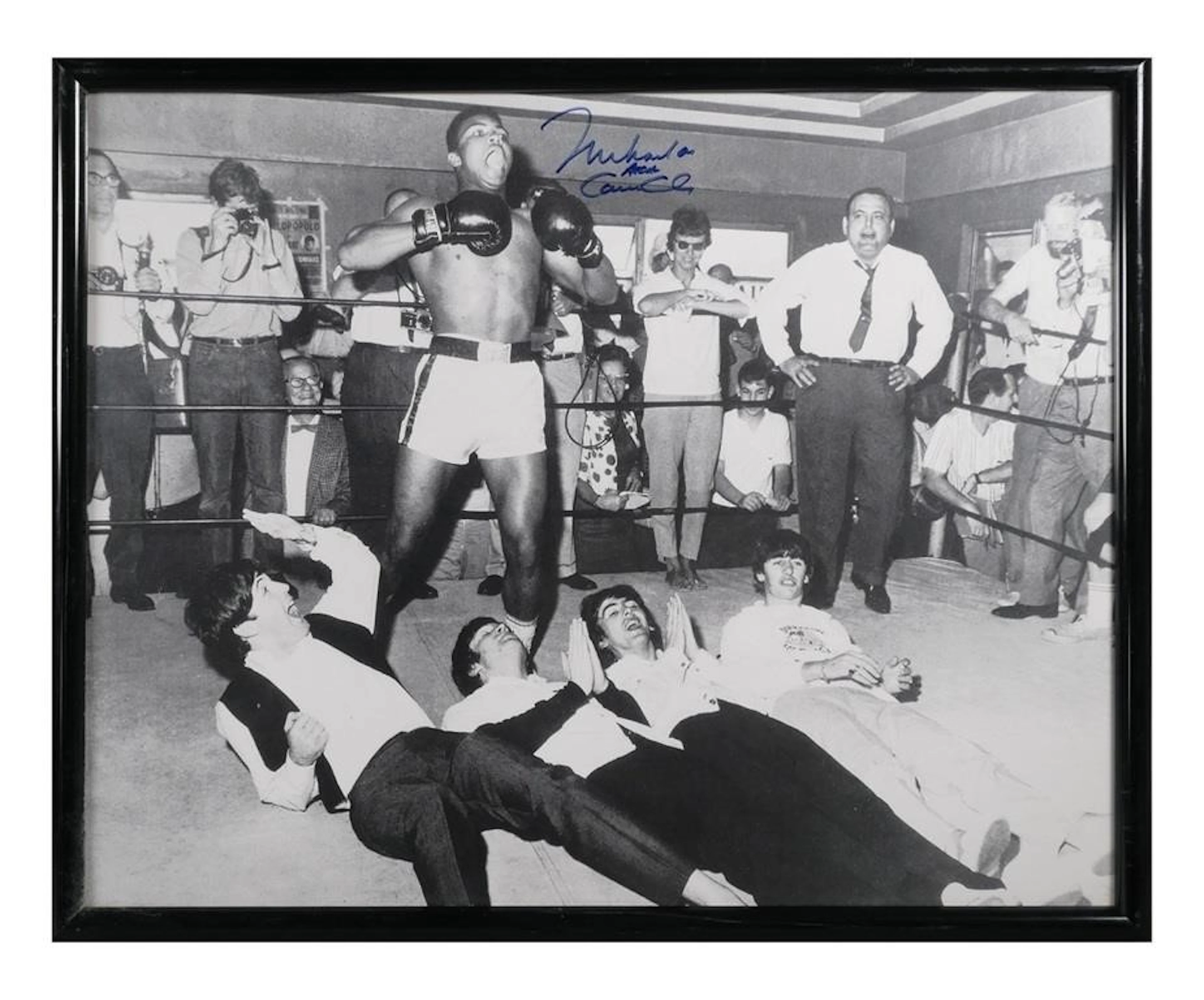 Muhammed Ali Signed Photograph with The Beatles