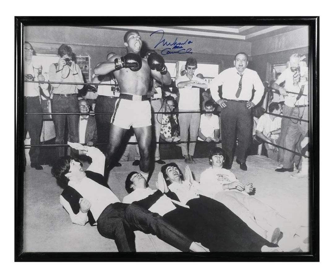 Muhammed Ali Signed Photograph with The Beatles