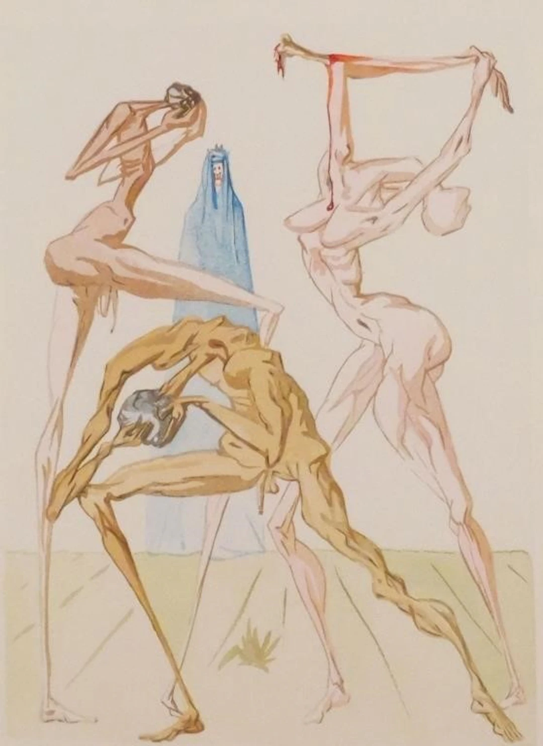 SALVADOR DALI, Woodcut, Chant 26 Enferno