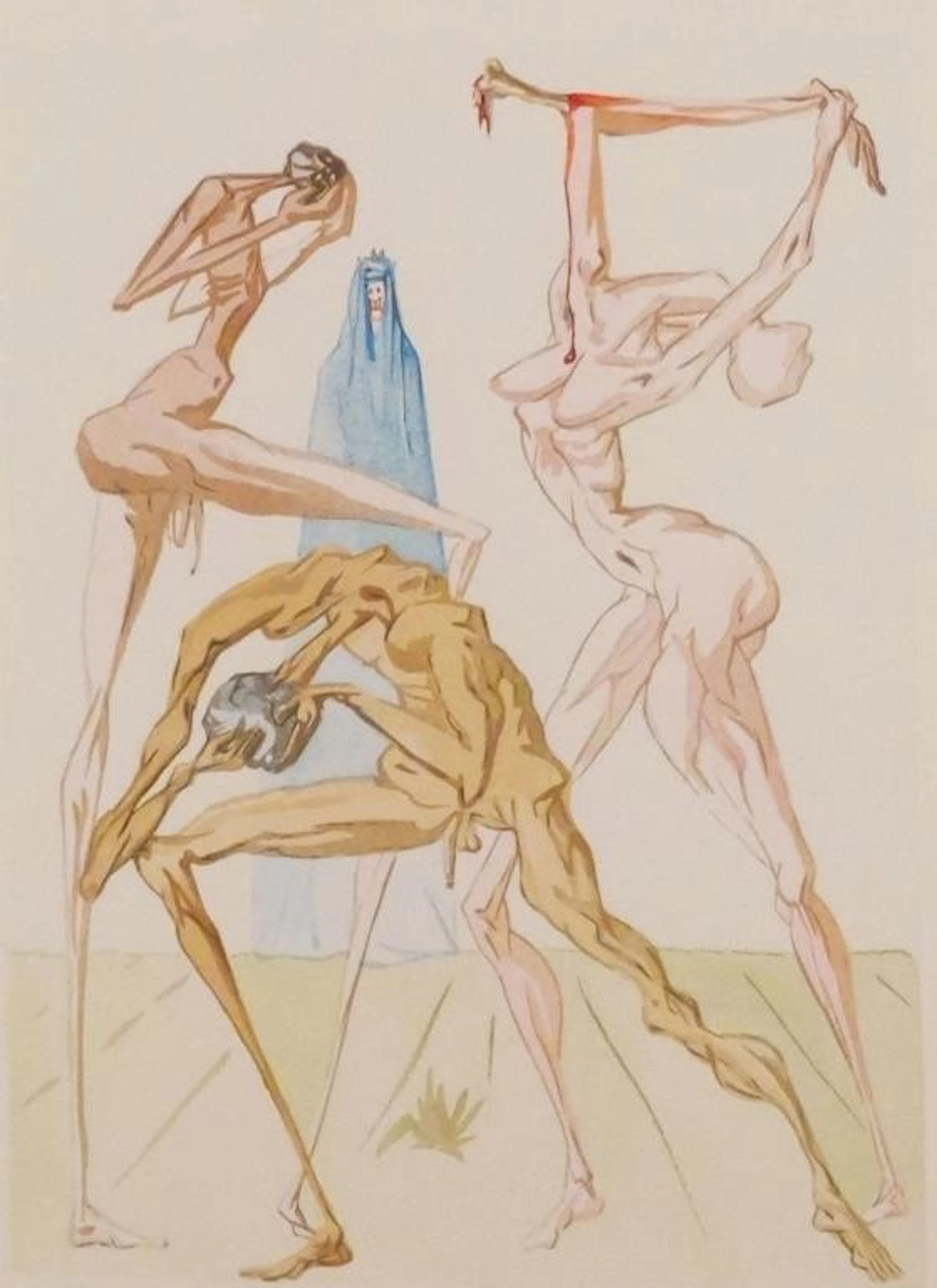 SALVADOR DALI, Woodcut, Chant 26 Enferno