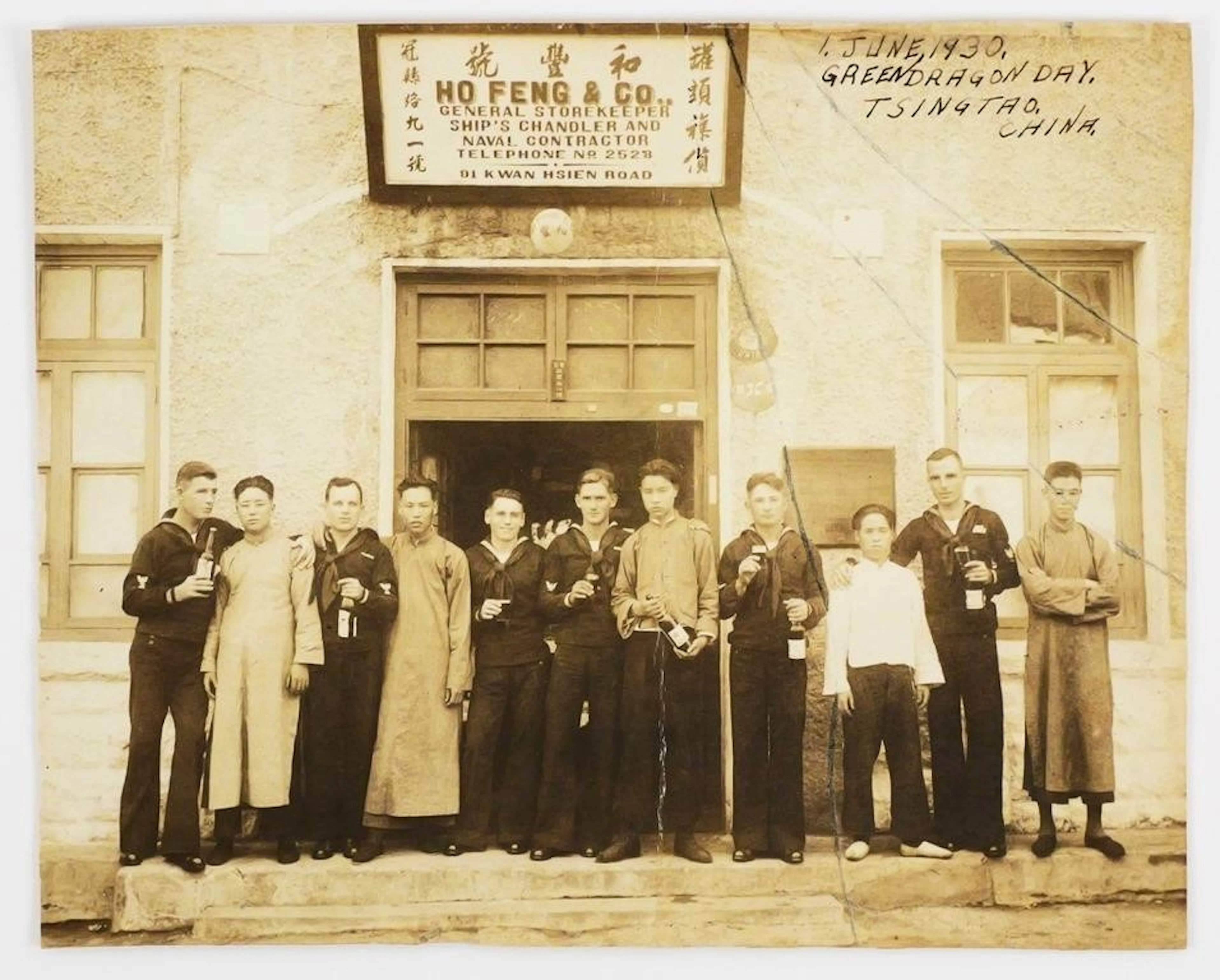 1930 US Navy Sailors Tsingtao China Photograph
