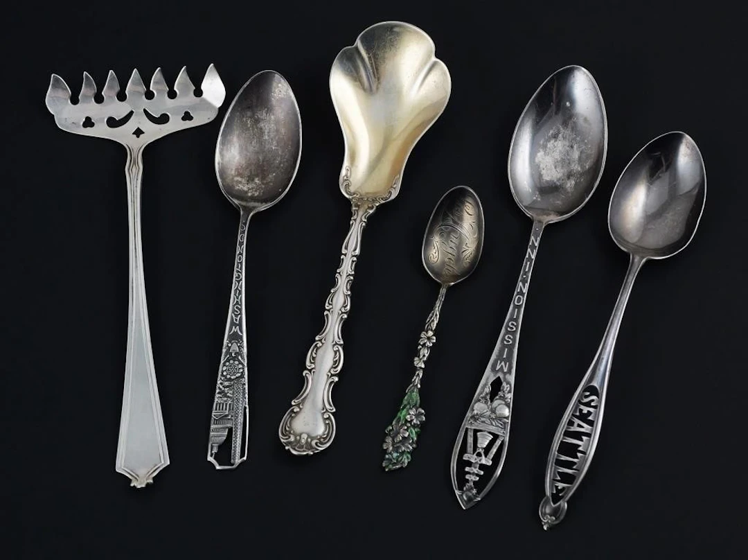 (5) Sterling Silver spoons & Sardine Fork