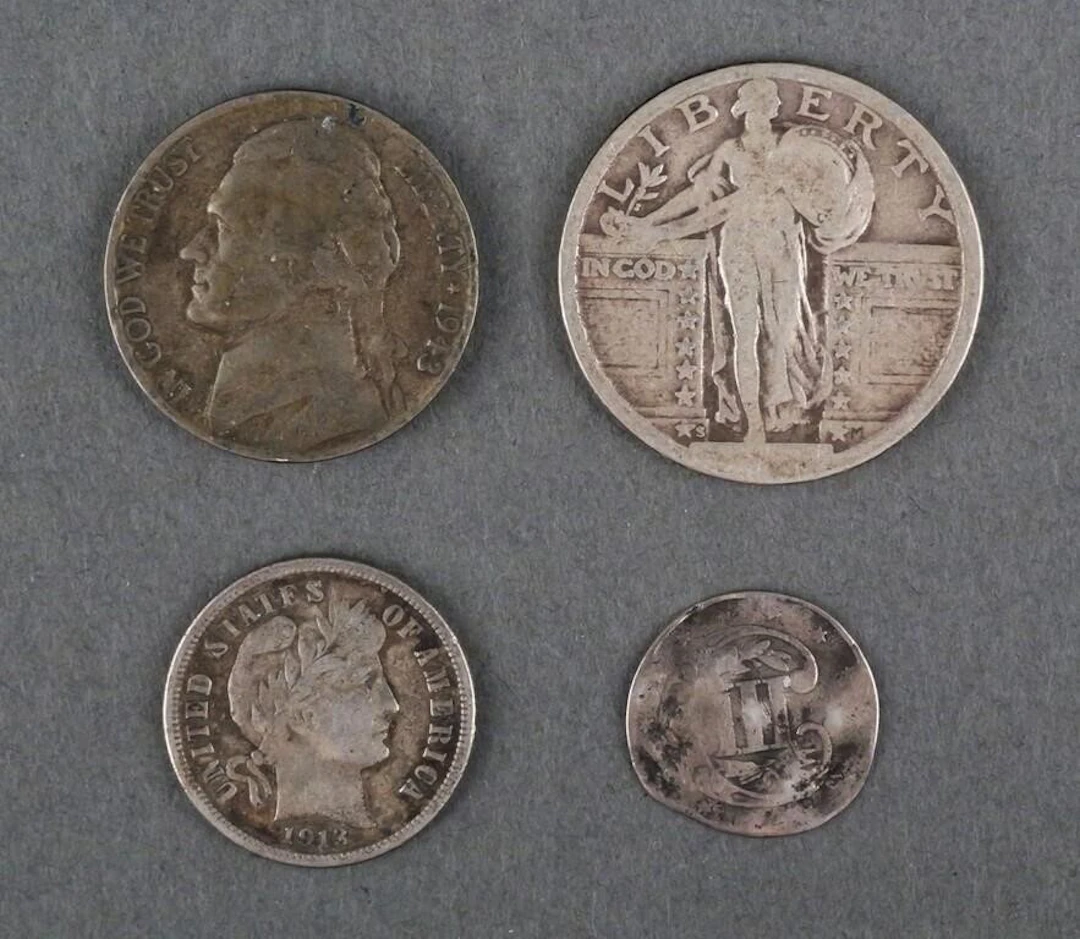 (4) Antique Silver US Coins 1856-1943