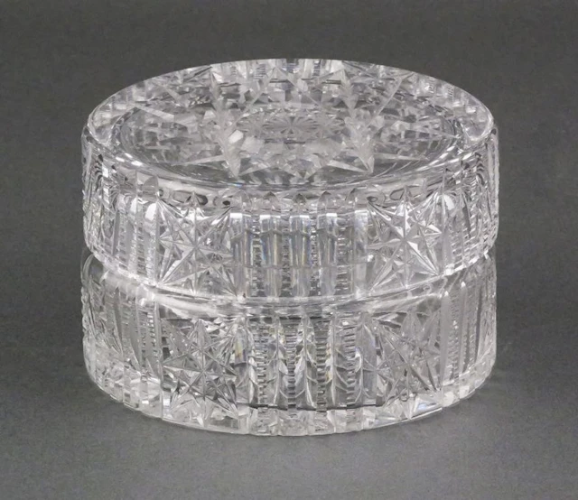 Cut Crystal Round Lidded Trinket Box