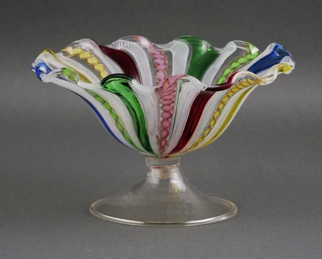 Mid-Century Venetian Art Glass Compote