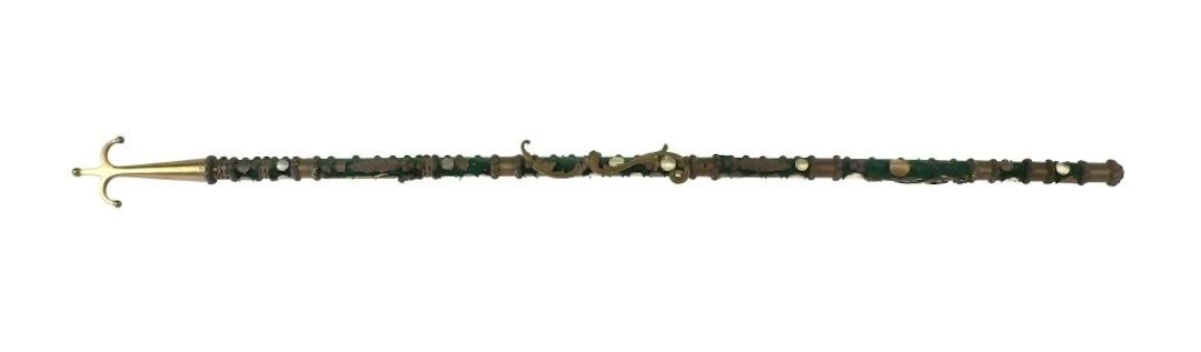 European Coin-Decorated Folk Art Staff