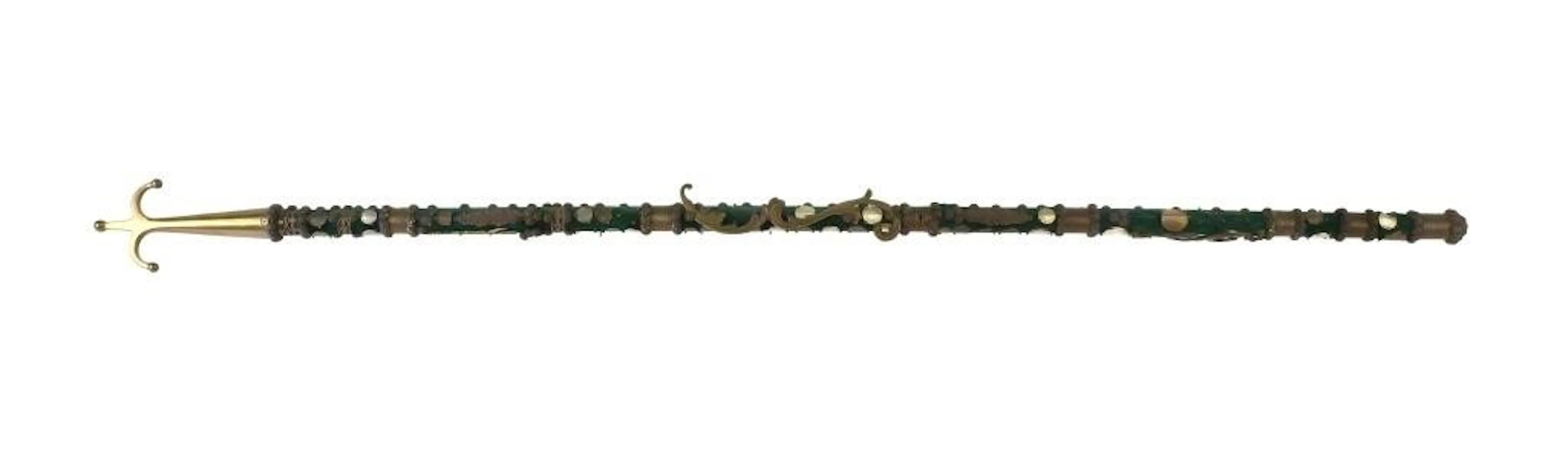 European Coin-Decorated Folk Art Staff
