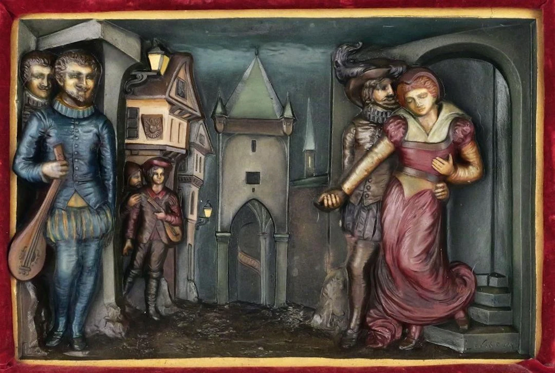 Henri L. Levasseur French Painted Wall Plaque