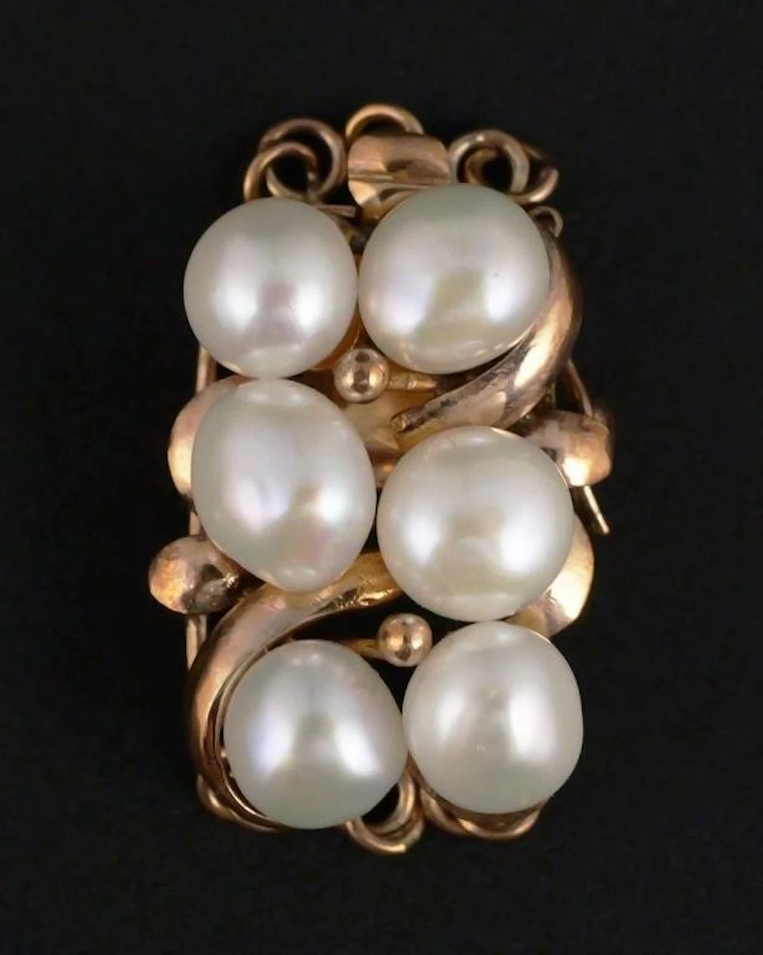 14K Gold Cultured Pearl Multi-Strand Clasp