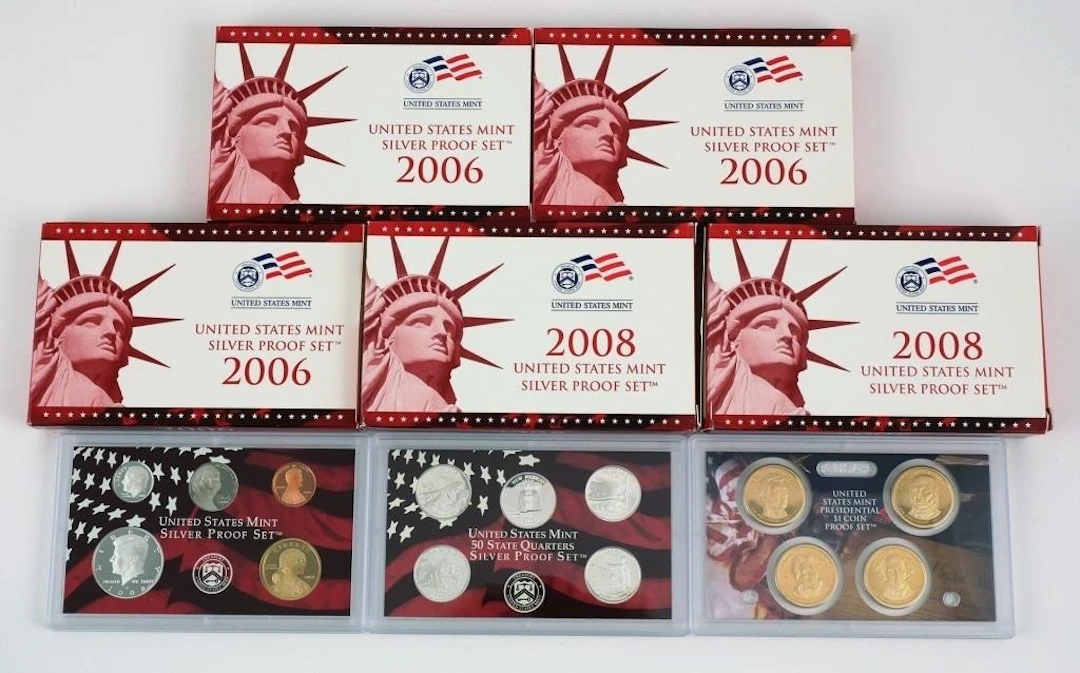 (5) U.S. Mint Silver Proof Sets 2006 & 2008