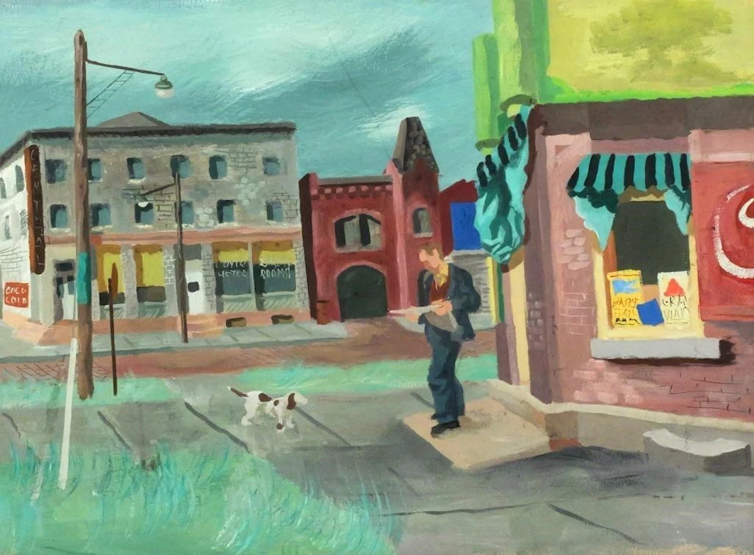 STUART CARSON EDIE City Scene Painting