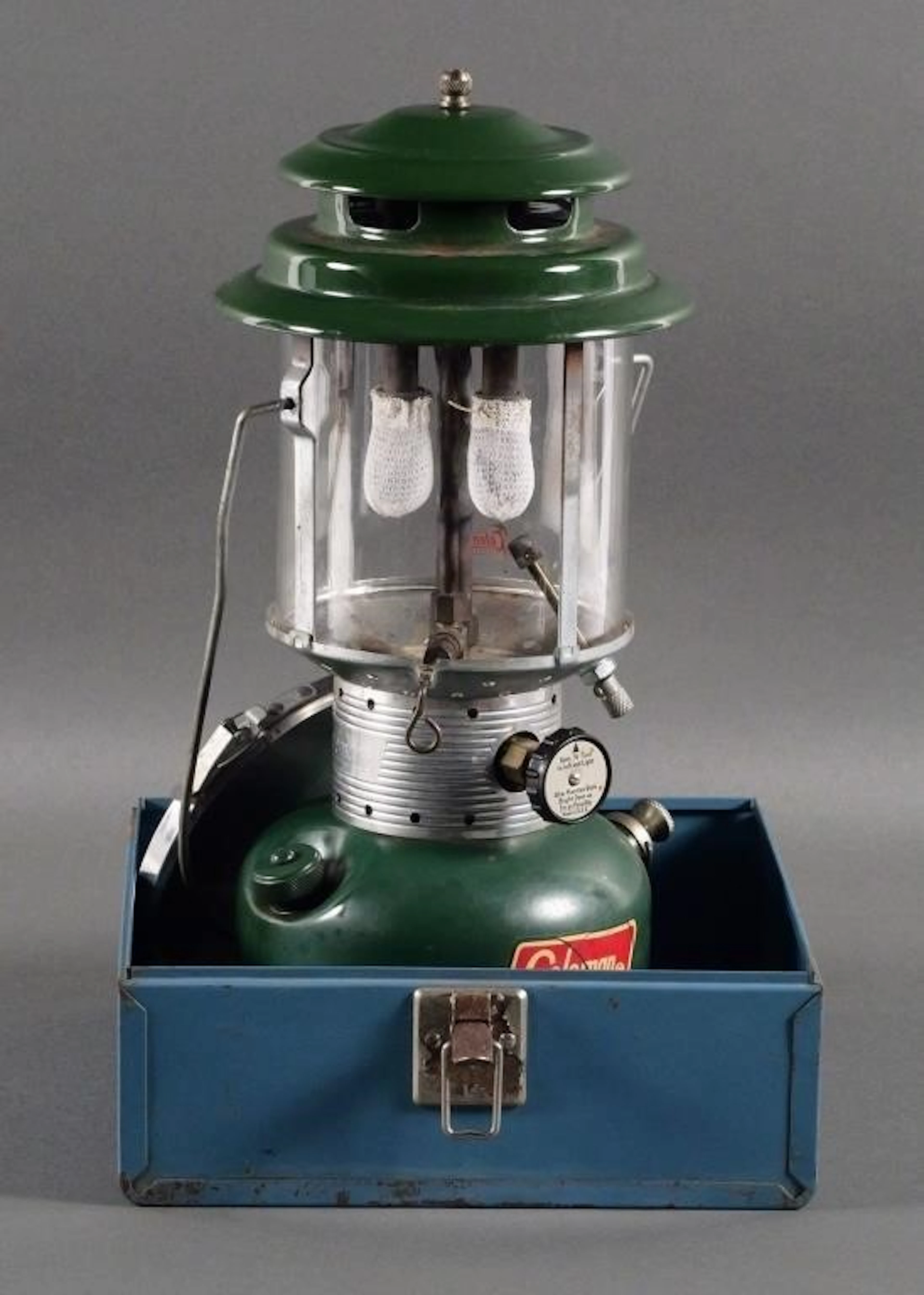 Coleman Model 220F Gas Lantern w/ Sears Case