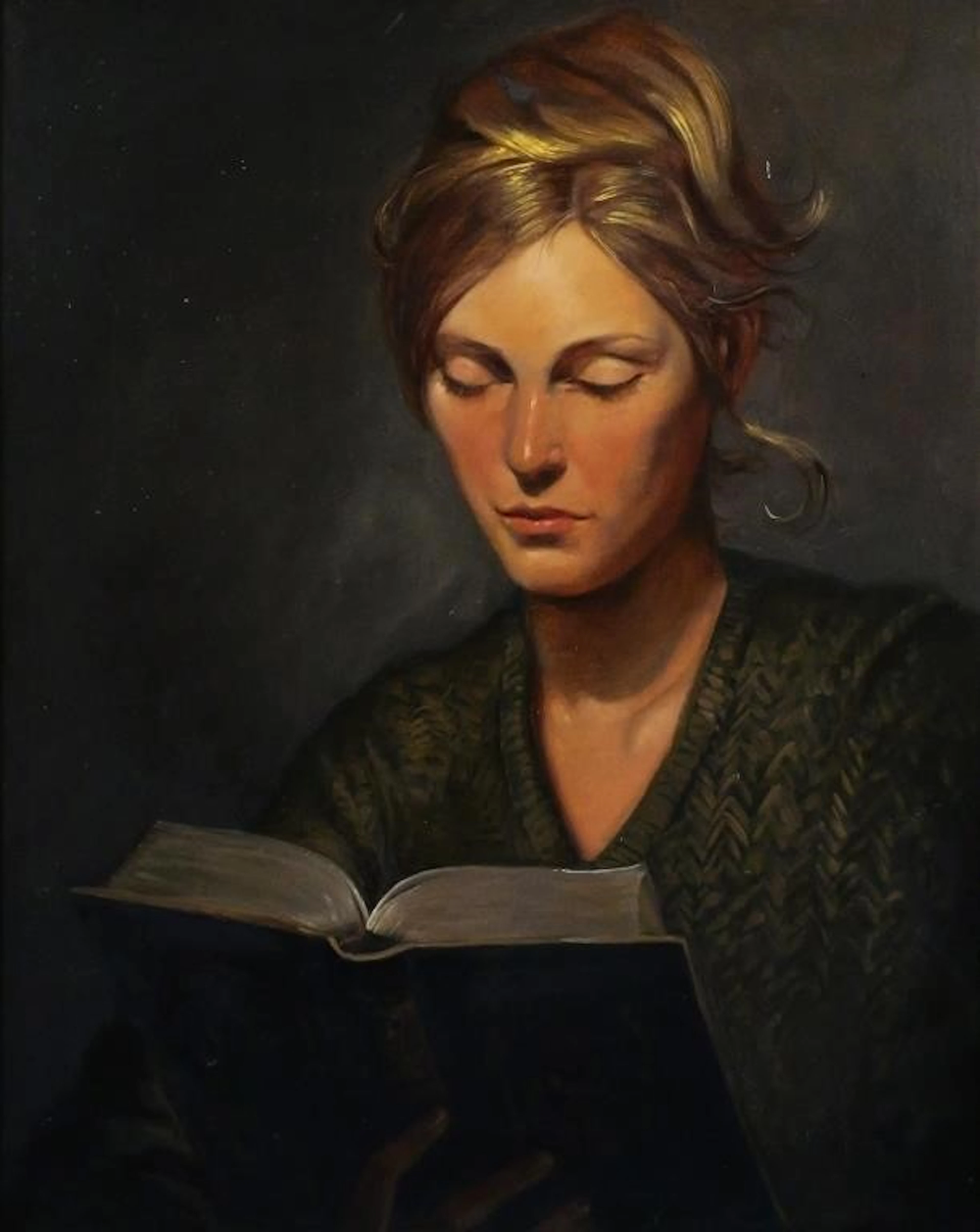 JOSEPH SHEPPARD Young Woman Reading Ptg