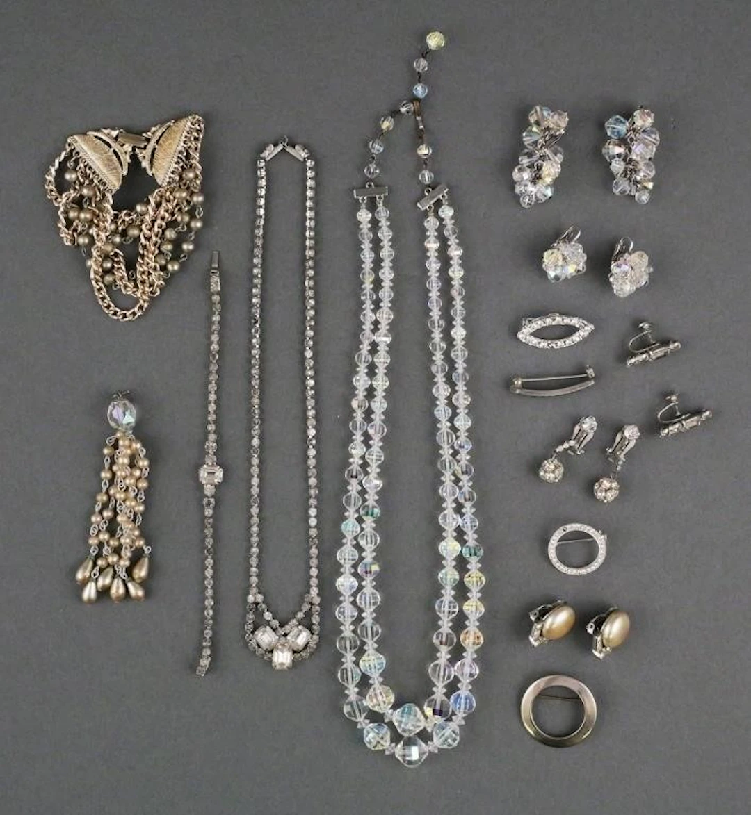 Vintage Silver-tone Brooch and Earring Lot