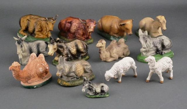 (13) Vintage Italian Nativity Animal Figurines