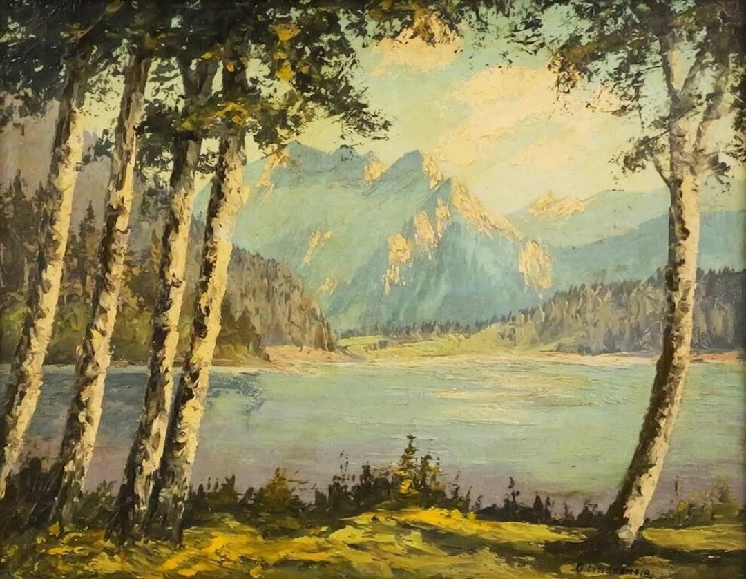 G. Lindermeir Signed Landscape Oil on Board
